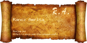 Rancz Amrita névjegykártya